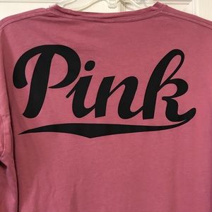 VS PINK dusty rose long sleeve pocket tee!
